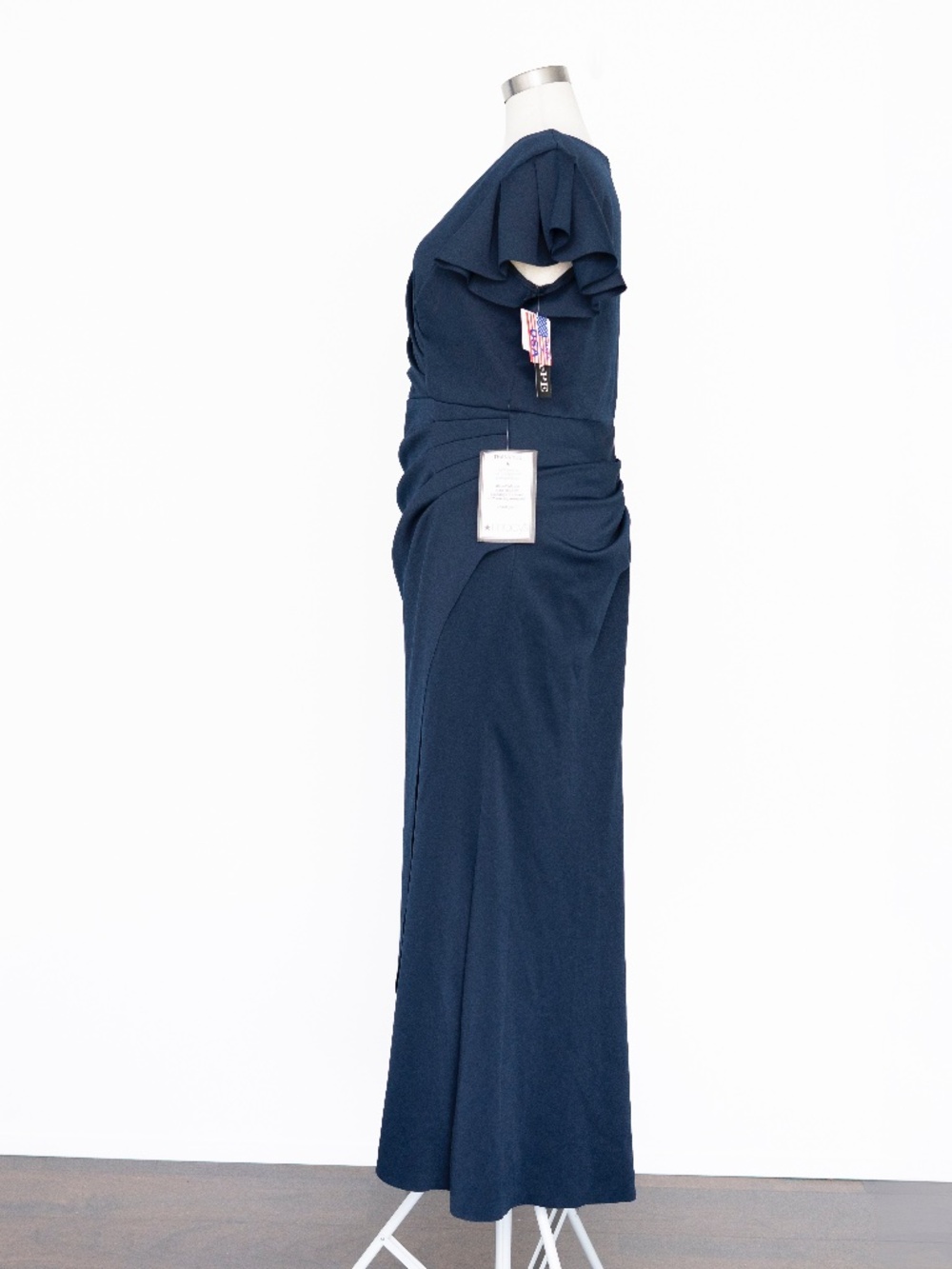 Xscape - Ruffle Sleeve Ruched Scuba Knit Gown - Picture 6 of 13